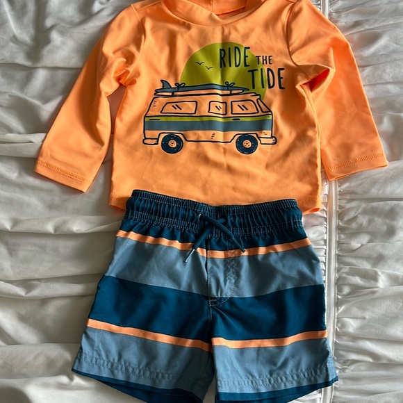 Ride the tide rash guard and swim trunks - Picture 1 of 10